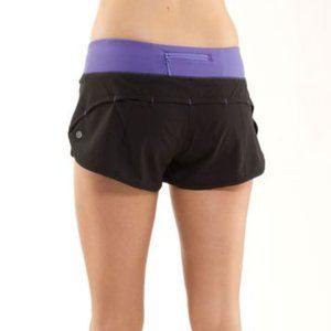 Lululemon Speed Shorts Purple Black Workout Short